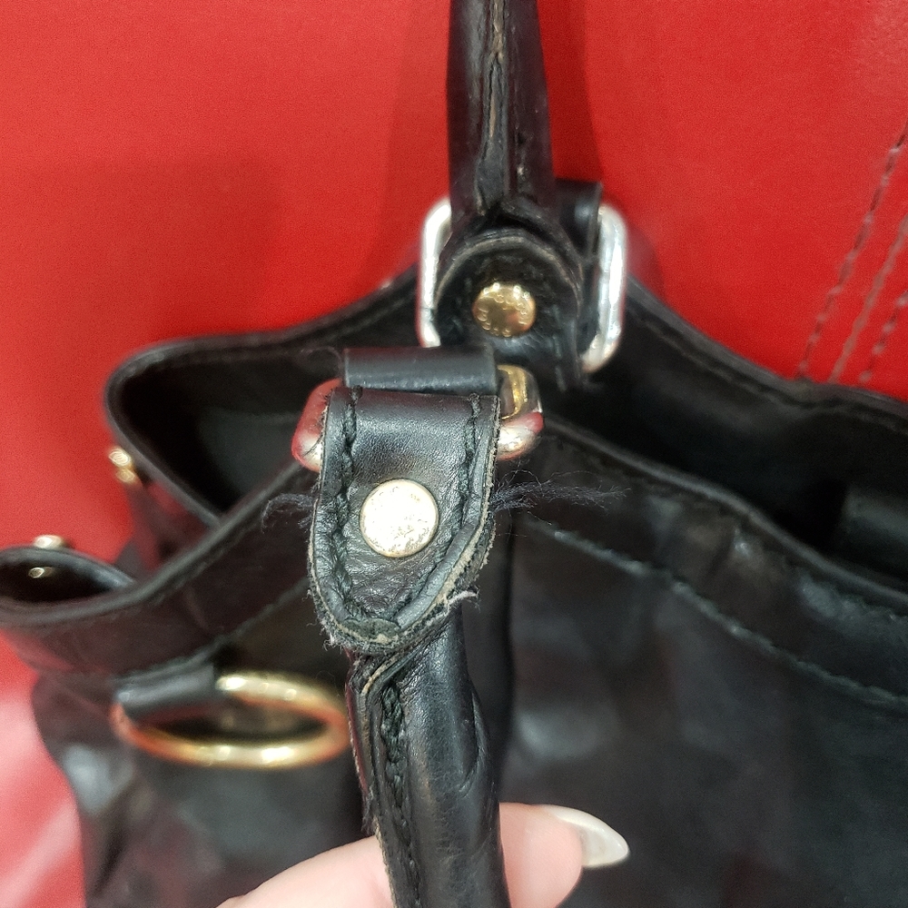 Gucci Top Handle Sukey Pebbled WITHOUT Gg Charm Black Calfskin Leather Shoulder - Picture 10 of 16